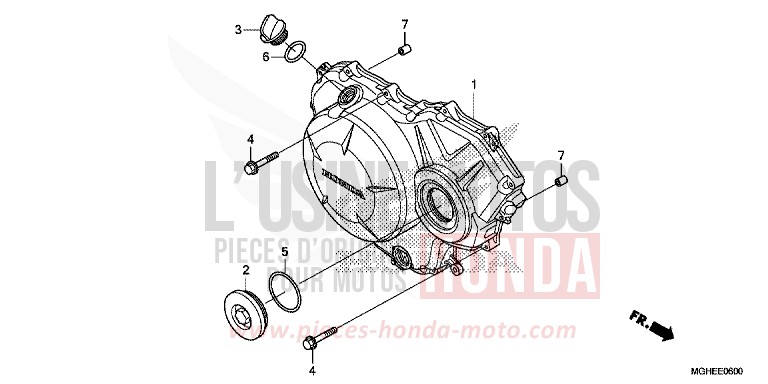 PANNEAU CARTER-MOTEUR D. (VFR1200X/XA/XL) de VFR1200X "Crosstourer" Méca MAT TITANIUM BLADE METALLIC (YR327) 2014